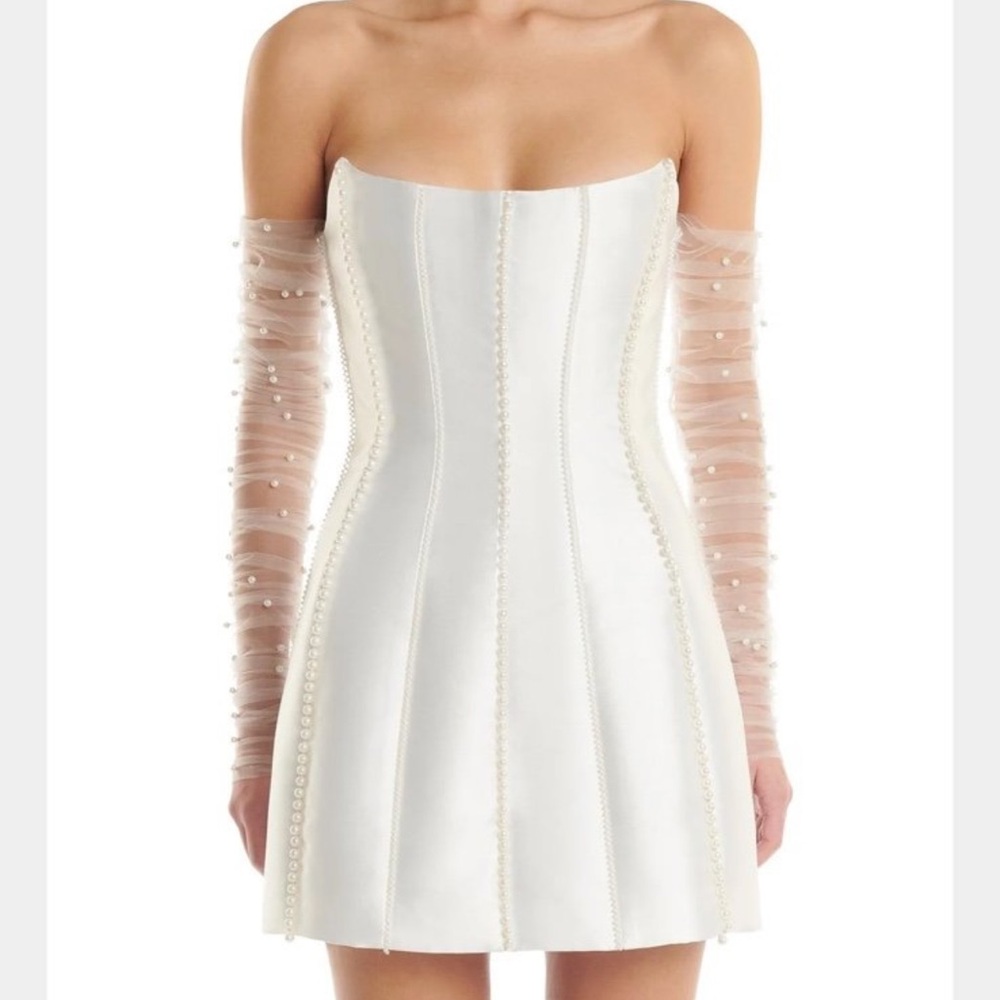 ELIYA THE LABEL KAYLA DRESS WHITE Pearl WITH Sleeves